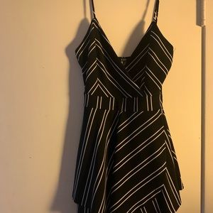 Black and White Striped Romper!